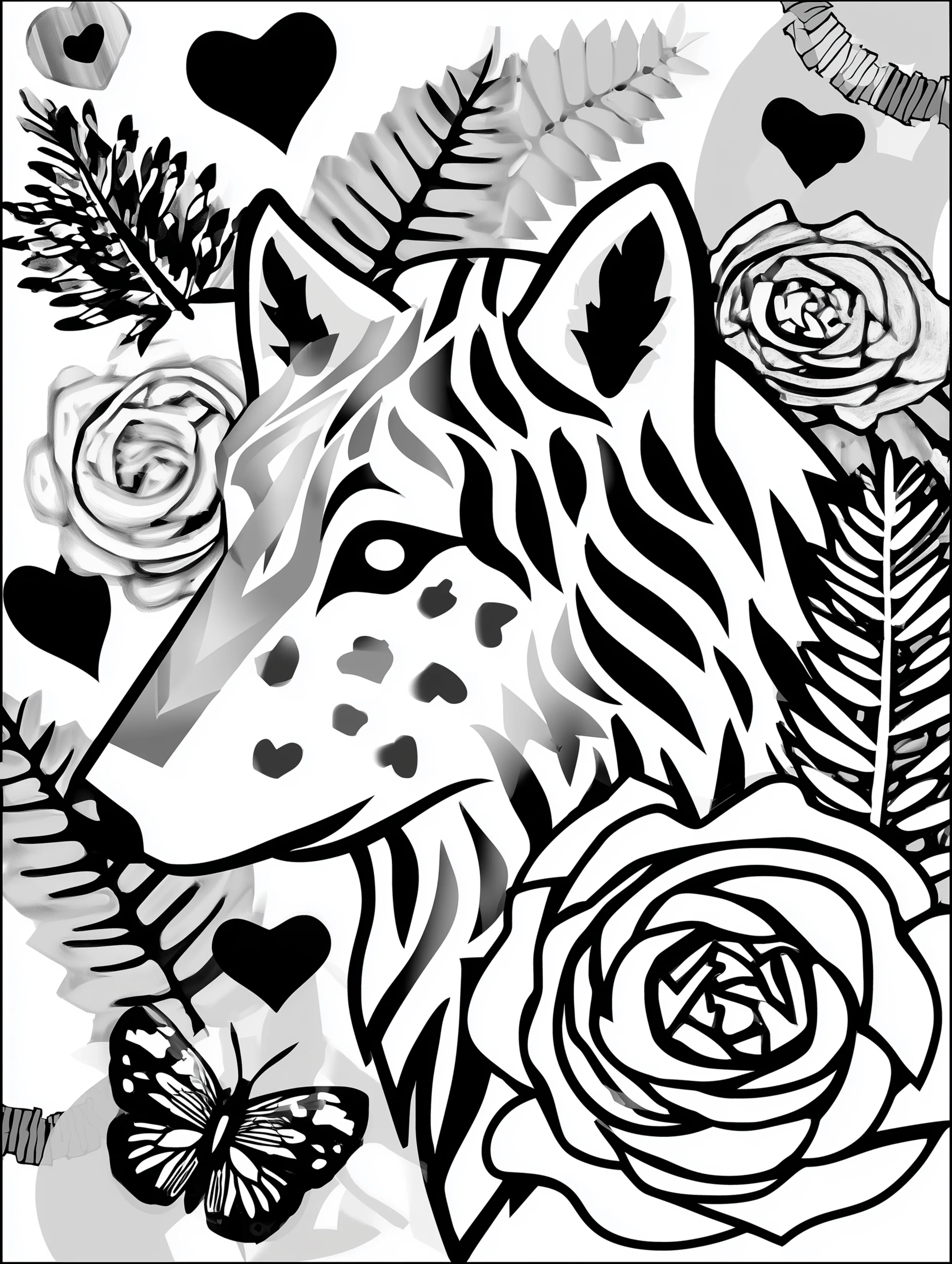 Free printable wolf coloring page for adults featuring a simple wolf design